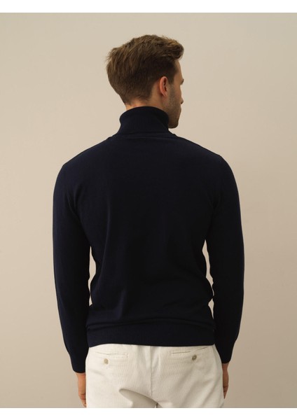 Erkek Lacivert Pamuk Dokulu Regular Fit Kazak modelleri