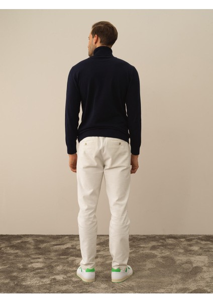 Erkek Lacivert Pamuk Dokulu Regular Fit Kazak fırsatları