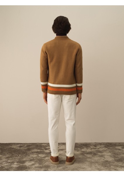 Erkek Camel Lüks Pamuk Dokulu Regular Fit Hırka indirimleri