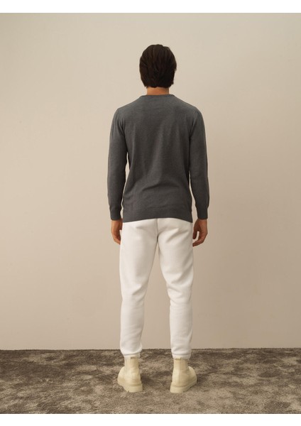 Erkek Koyu Gri Dokulu Pamuk Dokulu Regular Fit Kazak indirimleri