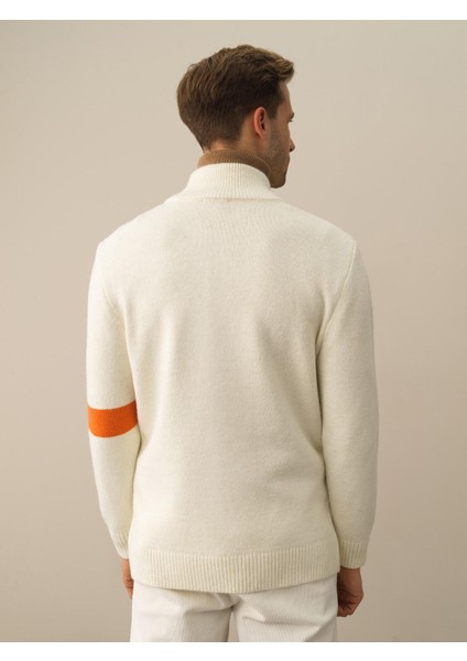 Erkek Ekru Doğal Yün Dokulu Regular Fit Hırka modelleri