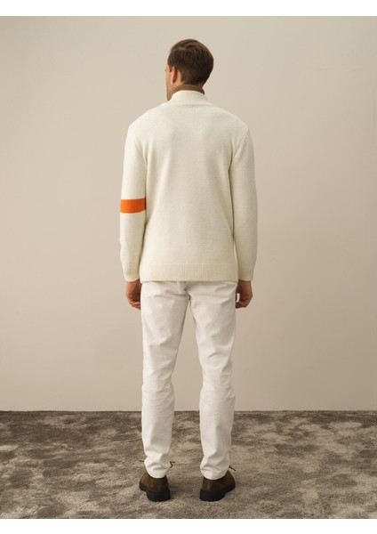 Erkek Ekru Doğal Yün Dokulu Regular Fit Hırka fırsatları
