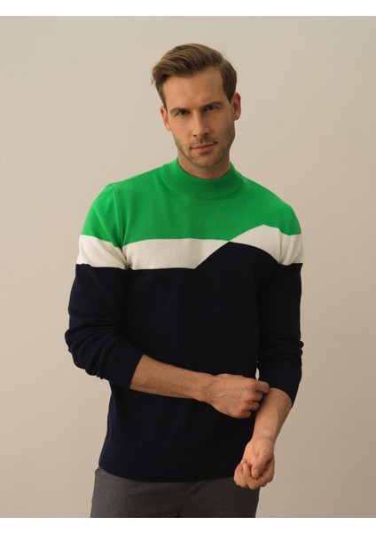 Erkek Lacivert Pamuk Dokulu Regular Fit Kazak fiyatları