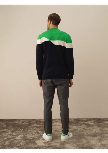 Erkek Lacivert Pamuk Dokulu Regular Fit Kazak modelleri