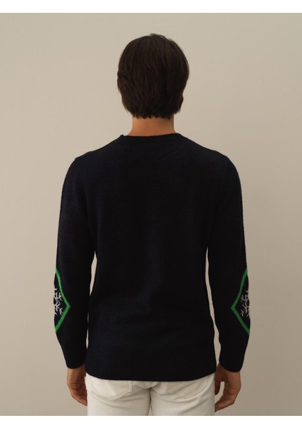 Erkek Lacivert Lüks Pamuk Dokulu Regular Fit Kazak modelleri