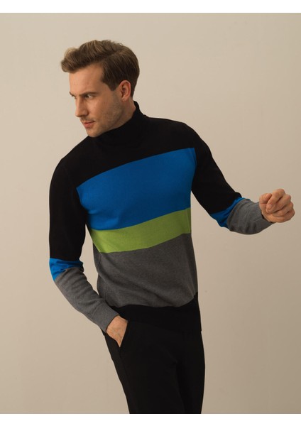 Erkek Siyah Pamuk Dokulu Regular Fit Kazak fiyatları