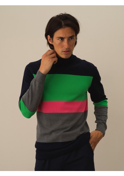 Erkek Lacivert Pamuk Dokulu Regular Fit Kazak fiyatları