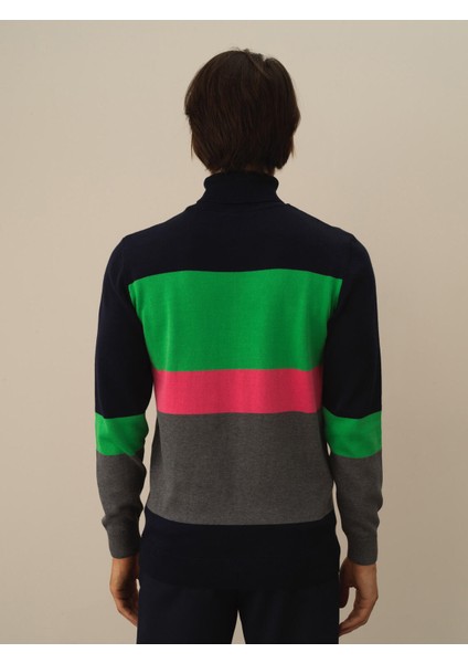 Erkek Lacivert Pamuk Dokulu Regular Fit Kazak modelleri