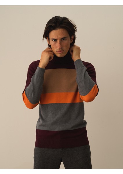 Erkek Bordo Pamuk Dokulu Regular Fit Kazak fiyatları