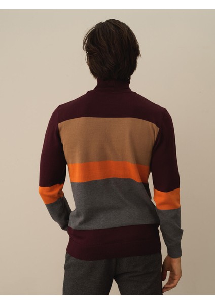 Erkek Bordo Pamuk Dokulu Regular Fit Kazak fırsatları