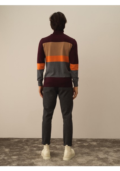 Erkek Bordo Pamuk Dokulu Regular Fit Kazak indirimleri