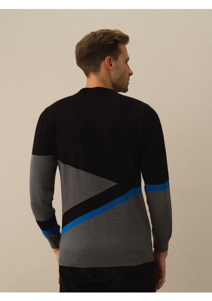 Erkek Siyah Pamuk Dokulu Regular Fit Kazak modelleri