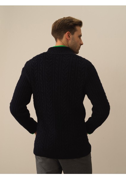 Erkek Lacivert Lüks Pamuk Dokulu Regular Fit Hırka modelleri