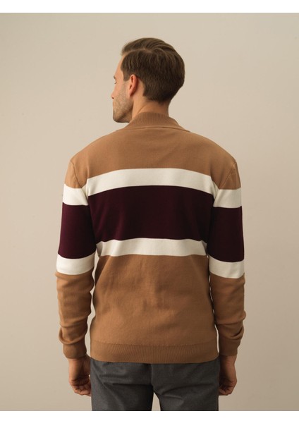 Erkek Camel Pamuk Dokulu Regular Fit Hırka fırsatları