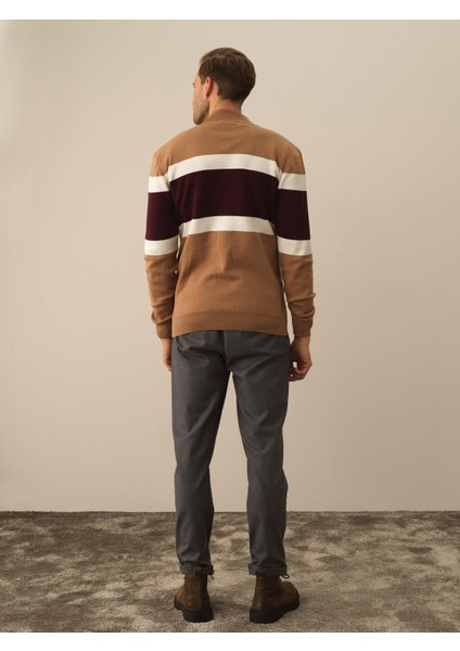 Erkek Camel Pamuk Dokulu Regular Fit Hırka indirimleri