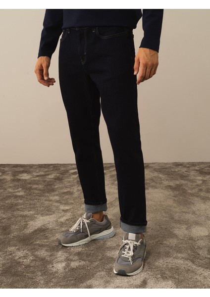 Erkek Lacivert Pamuk Dokulu Slim Fit Pantolon fiyatları