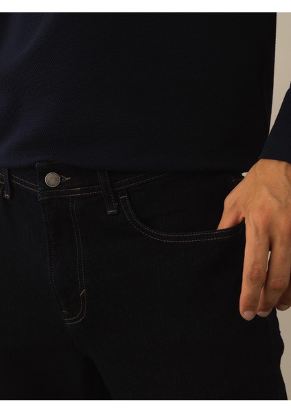 Erkek Lacivert Pamuk Dokulu Slim Fit Pantolon modelleri