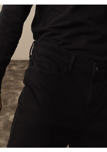 Erkek Siyah Pamuk Dokulu Slim Fit Pantolon modelleri