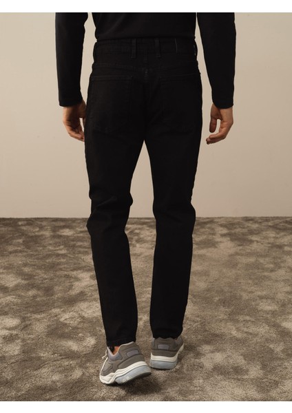 Erkek Siyah Pamuk Dokulu Slim Fit Pantolon fırsatları