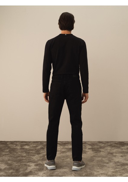 Erkek Siyah Pamuk Dokulu Slim Fit Pantolon indirimleri