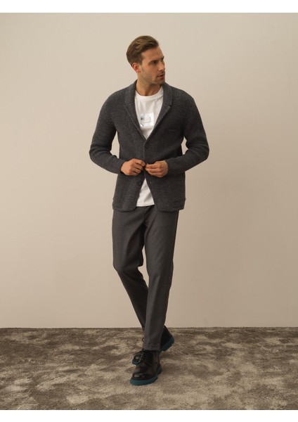 Regular Fit Triko Yün Ceket