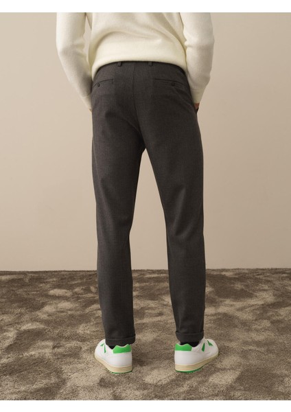 Erkek Koyu Gri Dokulu Esnek Dokulu Regular Fit Jogger Pantolon fırsatları