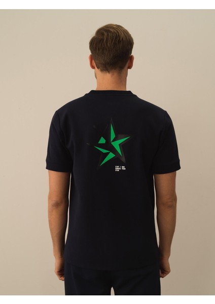 Erkek Lacivert Pamuk Dokulu Regular Fit Tişört modelleri