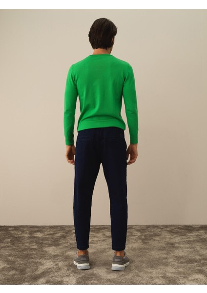Erkek Lacivert Pamuk Dokulu Regular Fit Jogger Pantolon indirimleri