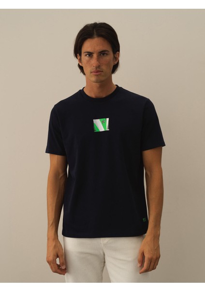 Erkek Lacivert Pamuk Dokulu Regular Fit Tişört fiyatları