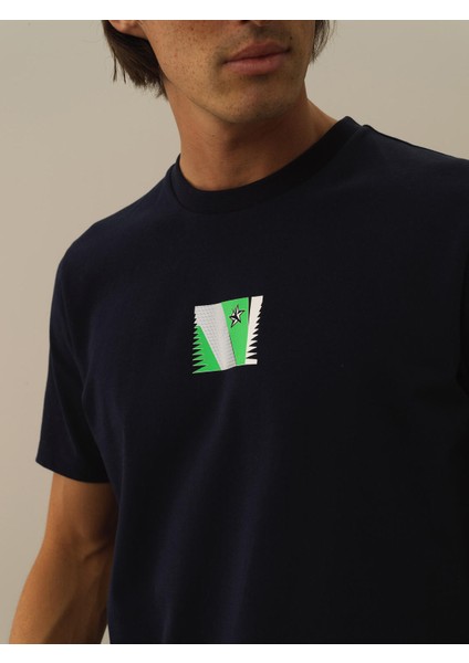 Erkek Lacivert Pamuk Dokulu Regular Fit Tişört modelleri