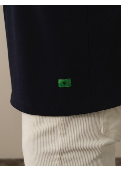 Erkek Lacivert Pamuk Dokulu Regular Fit Tişört fırsatları