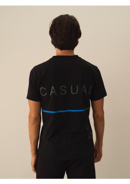 Erkek Siyah Pamuk Dokulu Regular Fit Tişört modelleri