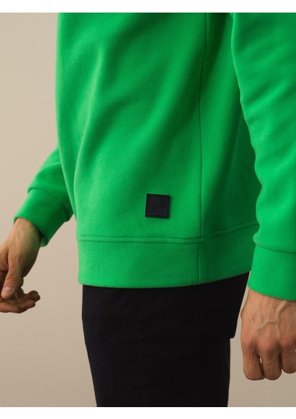 Erkek Yeşil Pamuk Dokulu Regular Fit Sweatshirt modelleri