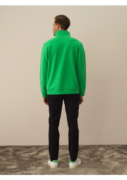 Erkek Yeşil Pamuk Dokulu Regular Fit Sweatshirt indirimleri