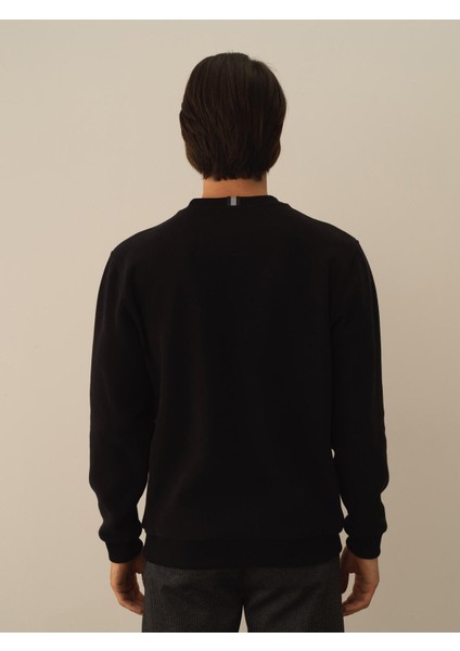 Erkek Siyah Pamuk Dokulu Regular Fit Sweatshirt modelleri