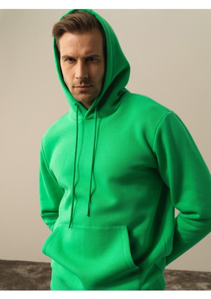 Erkek Yeşil Pamuk Dokulu Regular Fit Sweatshirt modelleri