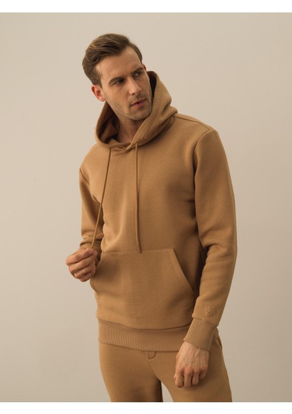 Erkek Camel Pamuk Dokulu Regular Fit Sweatshirt fiyatları