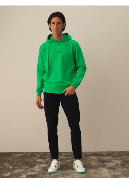 Erkek Yeşil Pamuk Dokulu Regular Fit Sweatshirt