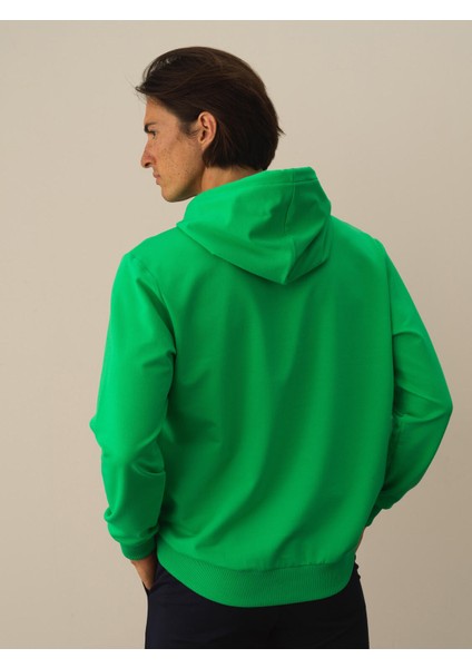 Erkek Yeşil Pamuk Dokulu Regular Fit Sweatshirt fırsatları