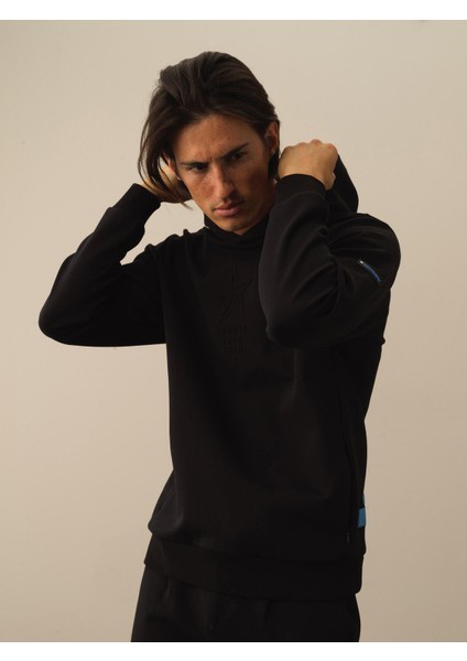 Erkek Siyah Pamuk Dokulu Regular Fit Sweatshirt fiyatları