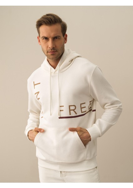 Erkek Ekru Pamuk Dokulu Regular Fit Sweatshirt fiyatları