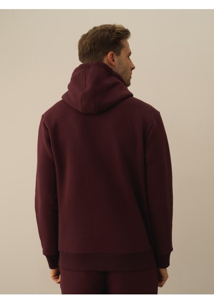 Erkek Bordo Pamuk Dokulu Regular Fit Sweatshirt modelleri