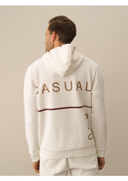 Erkek Ekru Pamuk Dokulu Regular Fit Sweatshirt modelleri