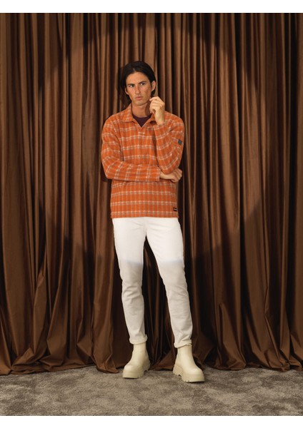 Erkek Oranj Formunu Koruyan Regular Fit Sweatshirt