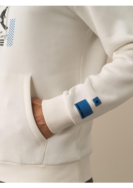 Erkek Kırık Beyaz Pamuk Dokulu Regular Fit Sweatshirt modelleri