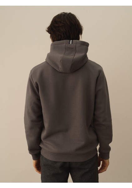 Erkek Koyu Gri Pamuk Dokulu Regular Fit Sweatshirt modelleri