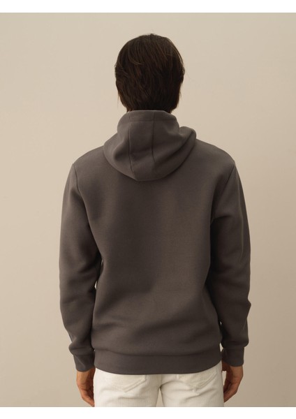 Erkek Koyu Gri Pamuk Dokulu Regular Fit Sweatshirt fırsatları