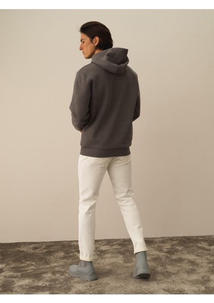 Erkek Koyu Gri Pamuk Dokulu Regular Fit Sweatshirt indirimleri