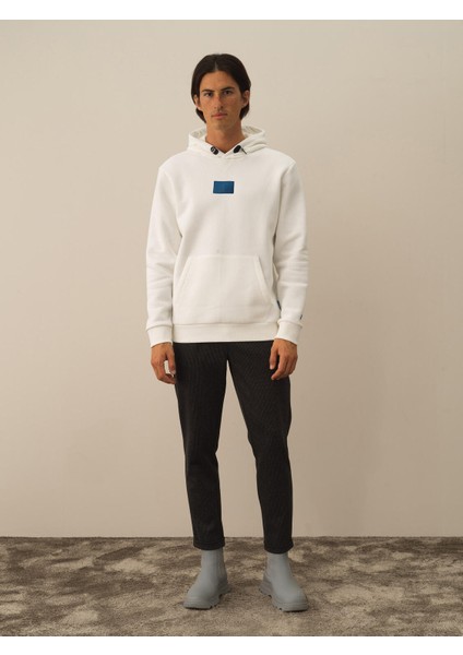 Pamuklu Kapüşonlu Regular Fit Arkası Baskılı Sweatshirt