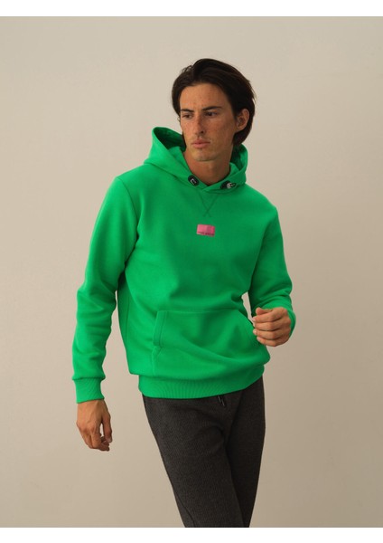 Erkek Yeşil Pamuk Dokulu Regular Fit Sweatshirt fiyatları